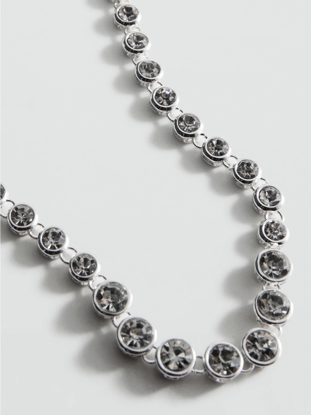Mango Crystal Necklace Silver Rhinestone Tennis Necklace NWT